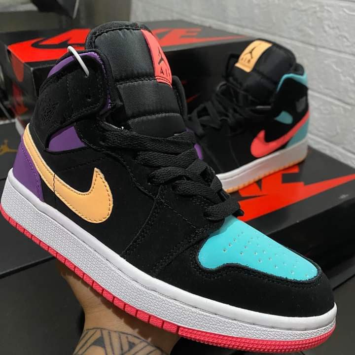 Jordan 1 mid gs black multicolor shop