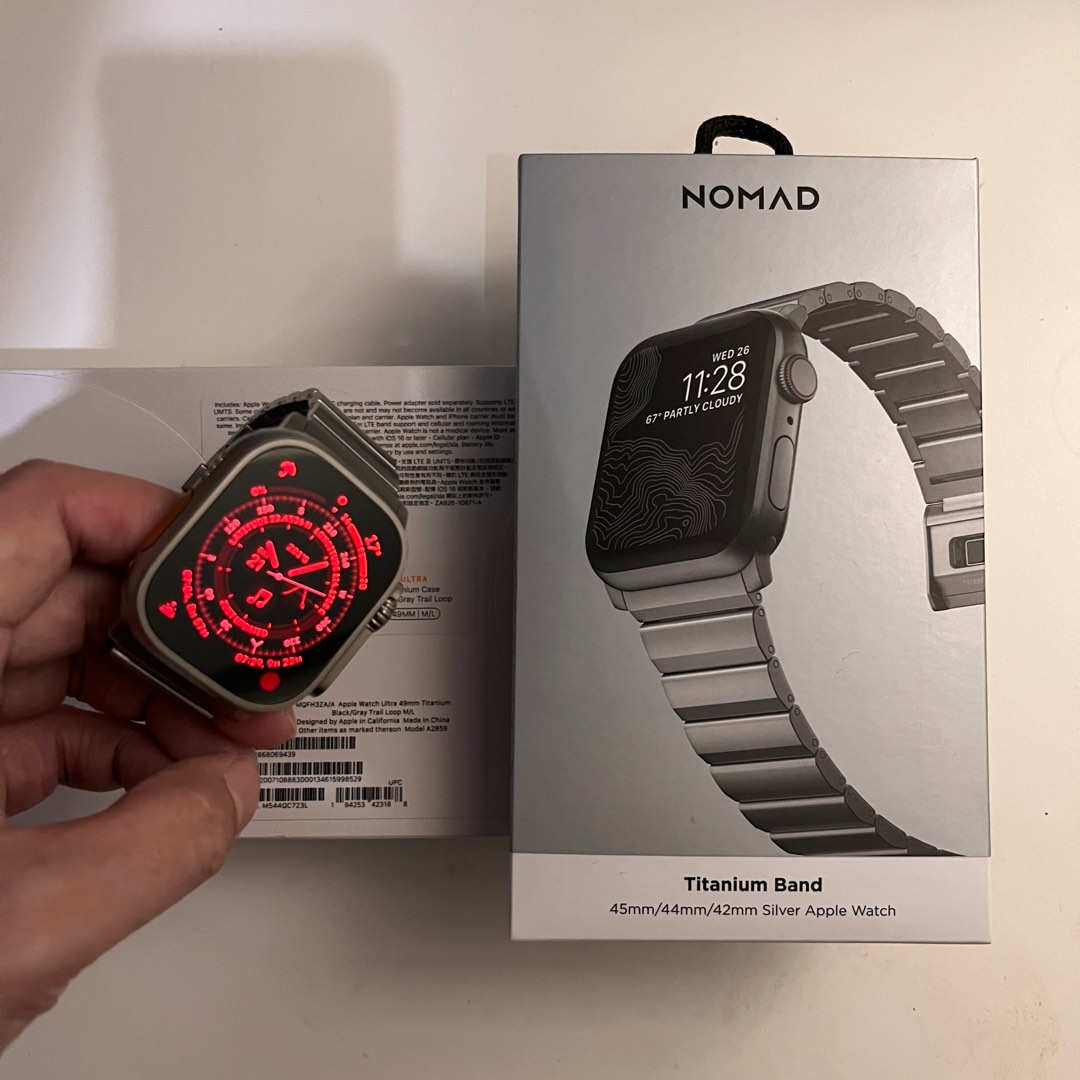 Apple Watch Ultra+Nomad Titanium band, 手提電話, 智能穿戴裝置及