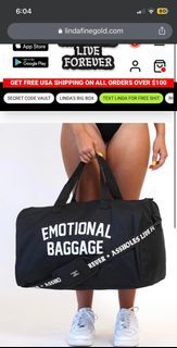Assholes live forever EMOTIONAL BAGGAGE Black Printed Strap Duffle Bag