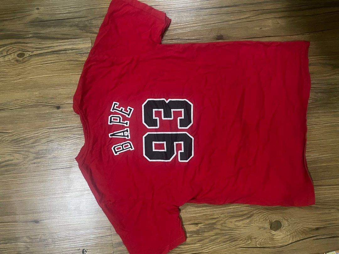 Bape x Mitchell & Ness Bulls Tee Red