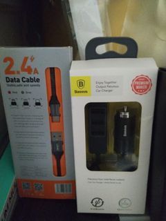 Baseus Multi USB Port Car charger and USB-C Cable