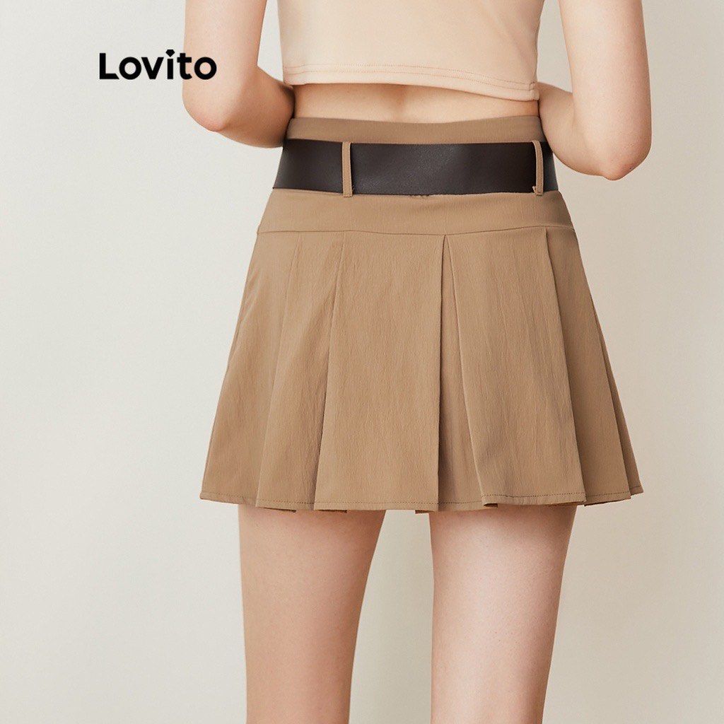 Belted pleated skirt, Women's Fashion, Bottoms, Skirts on Carousell