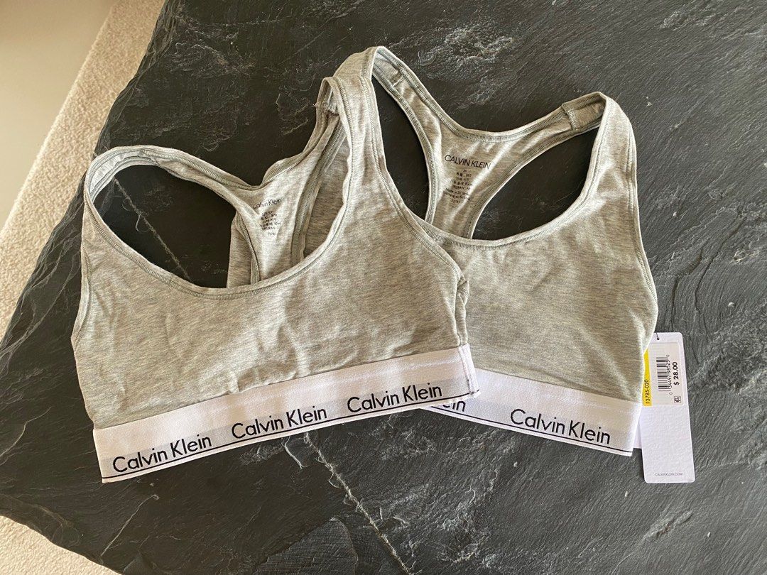 Calvin klein grey sports bra set online