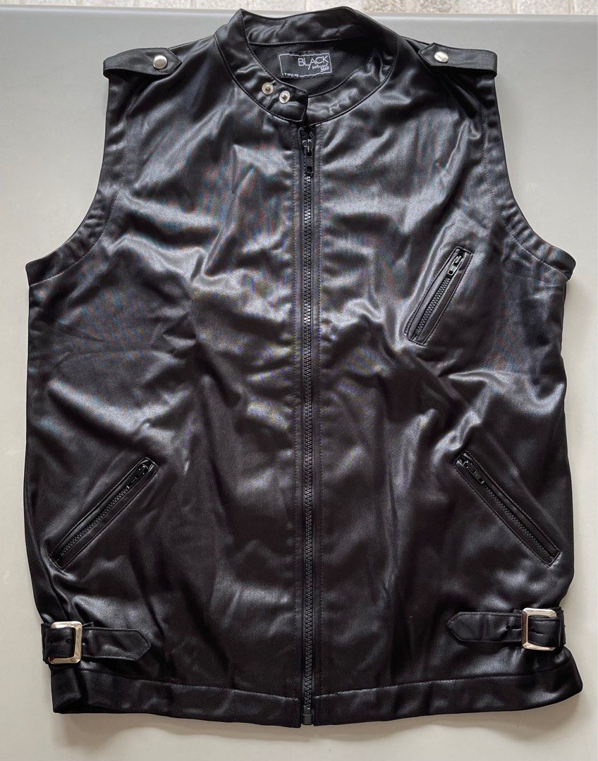Bobson Black Faux Leather Vest for kids Babies Kids Babies