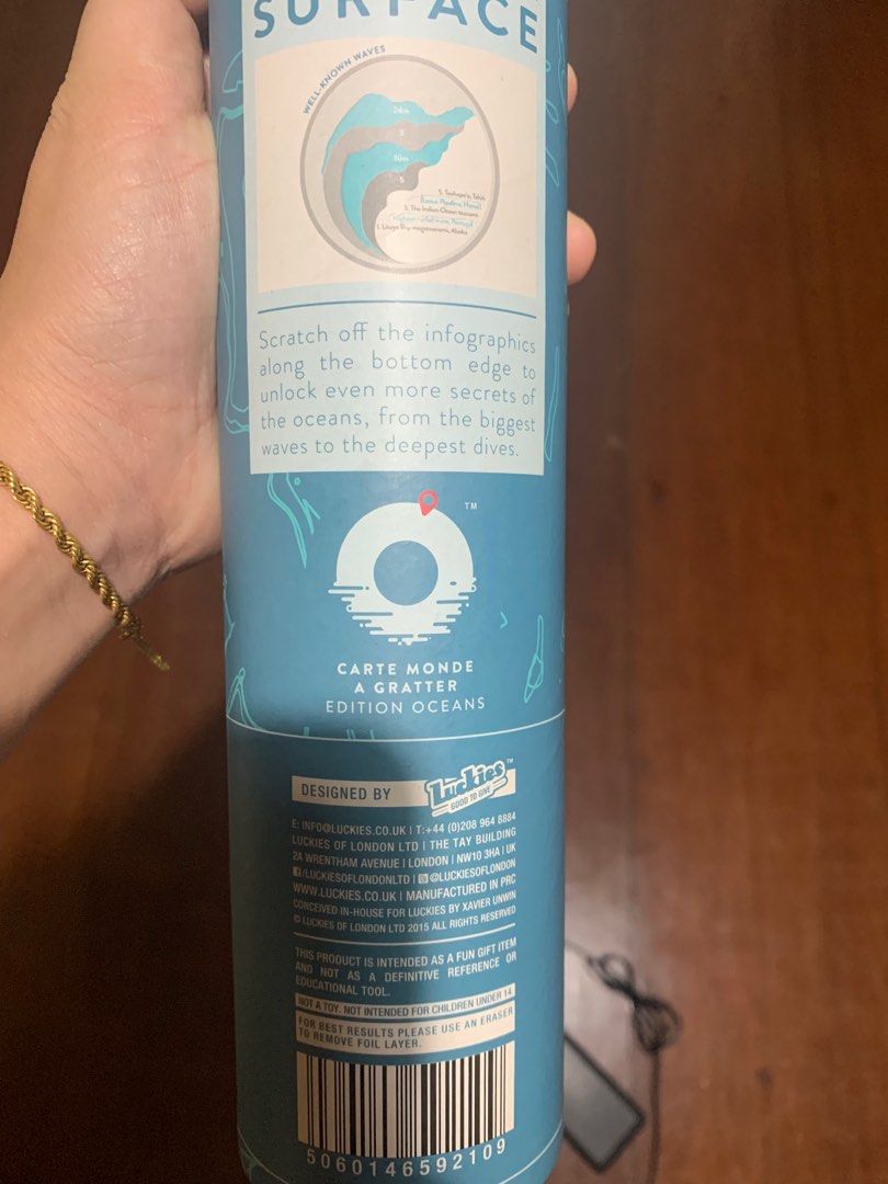 Brand New Luckies Scratch Map Ocean Edition, Hobbies & Toys, Travel