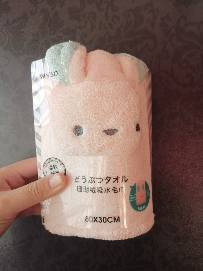 Brand new Miniso Koala Bear Face TOWEL Pink Hobbies Toys Toys Games on Carousell
