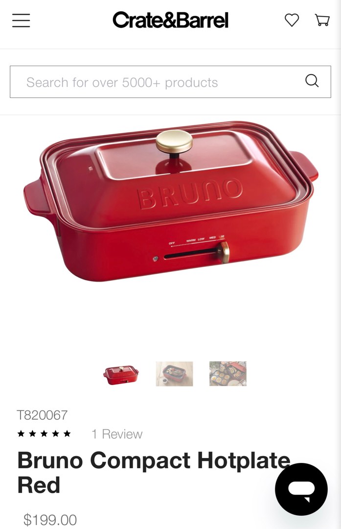 Bruno compact hot plate, TV & Home Appliances, Kitchen Appliances, BBQ