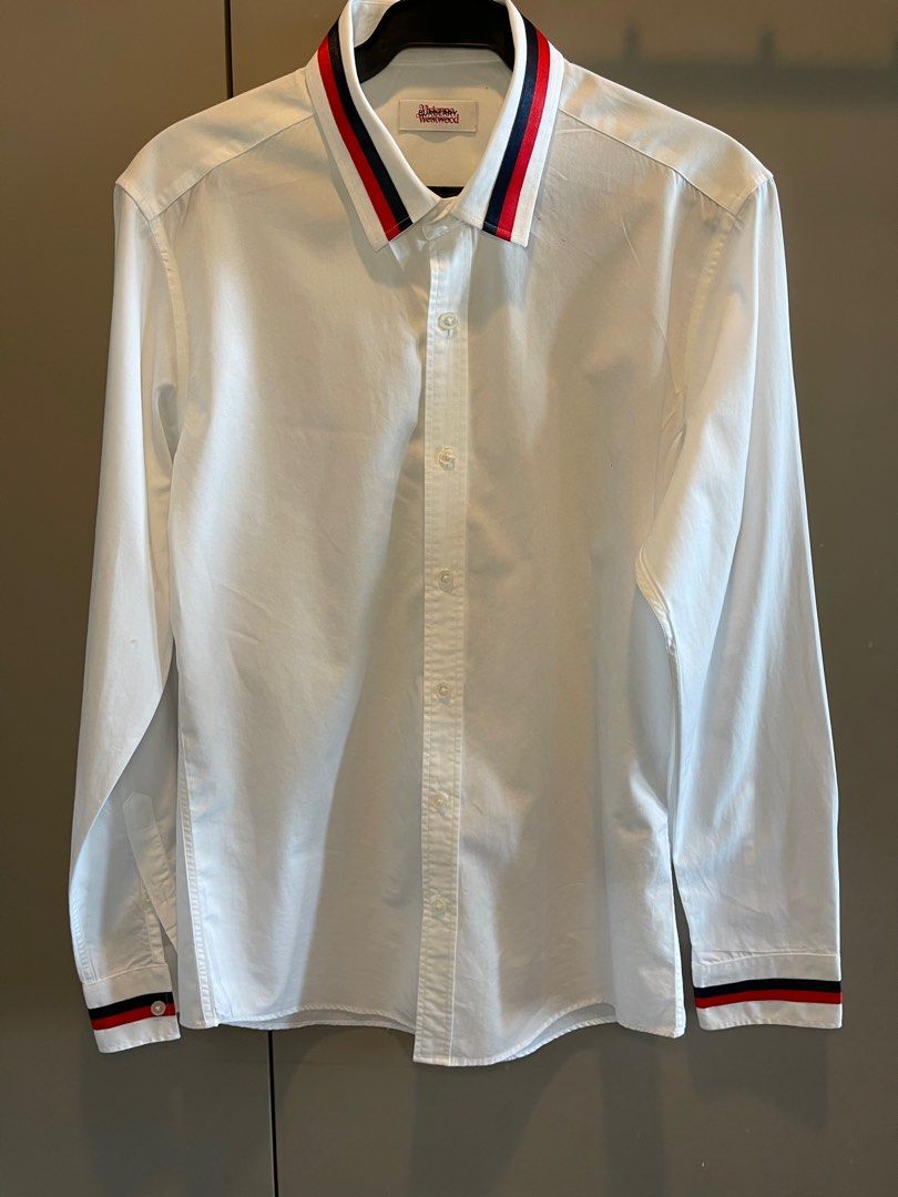 Burberry X Vivienne Westwood White button down shirt Men s Fashion Tops Sets Formal Shirts on Carousell