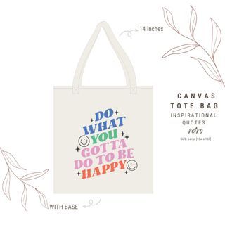 Canvas Tote Bag - Inspirational Quotes Retro