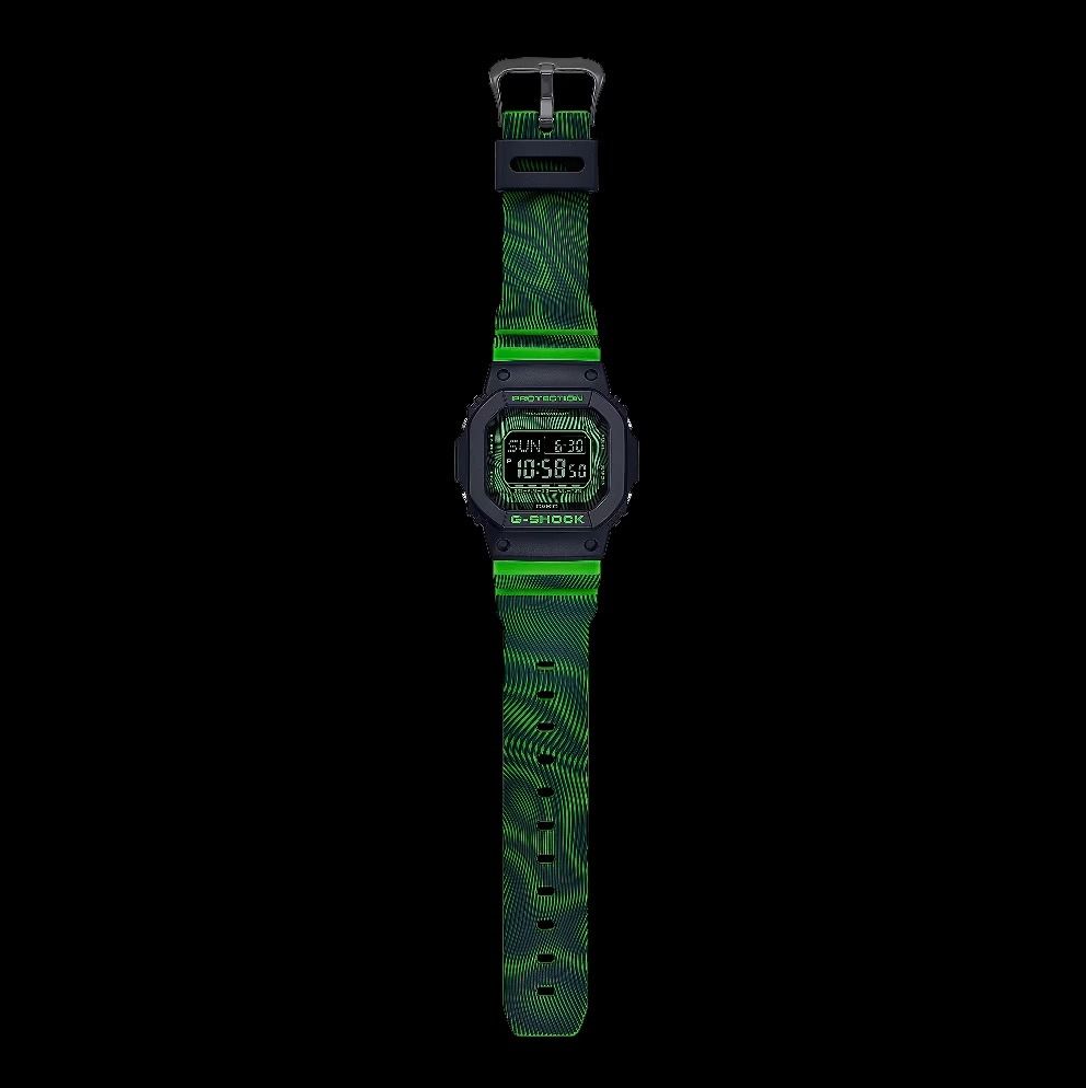 Casio G Shock DW D5600TD 3 Time Warp Distortion Series Digital Mens Watch Green Resin Band dw 5600 dw d5600 dw d5600td 3dr