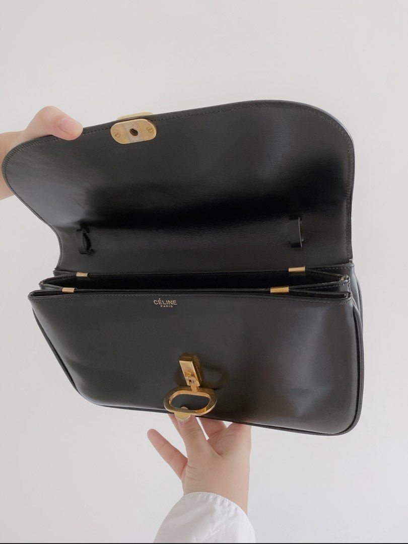 Celine Vintage Trio Black Leather Women s Fashion Bags Wallets