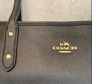 COACH Black Saffiano Leather Large City Tote Shoulder Bag #F11926