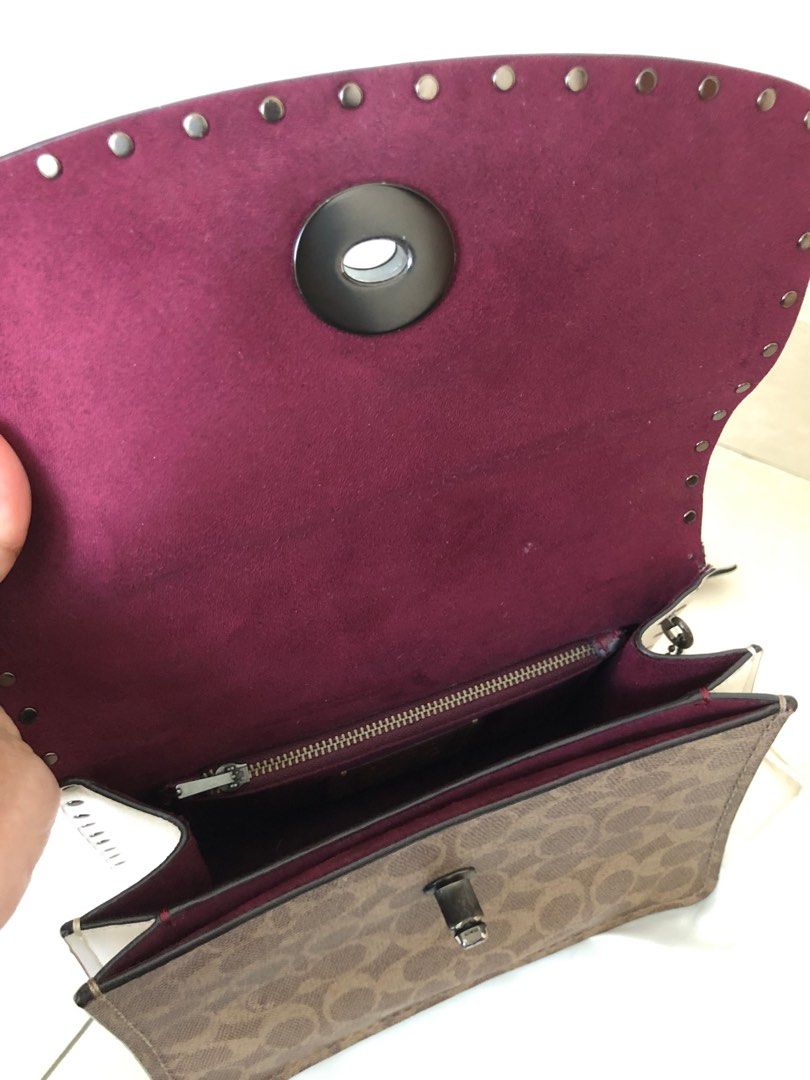 Coach Parker Top Handle in Signature Canvas with Rivets 53349, Barang