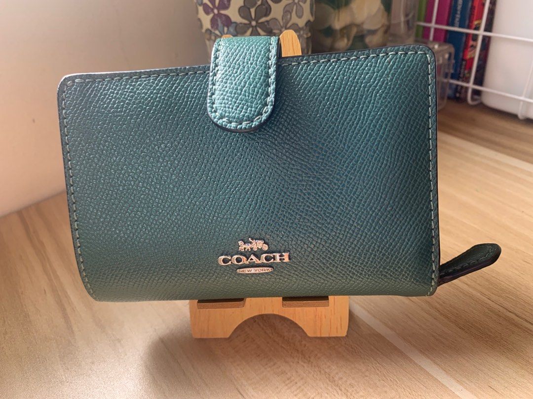Dark turquoise sales coach wallet