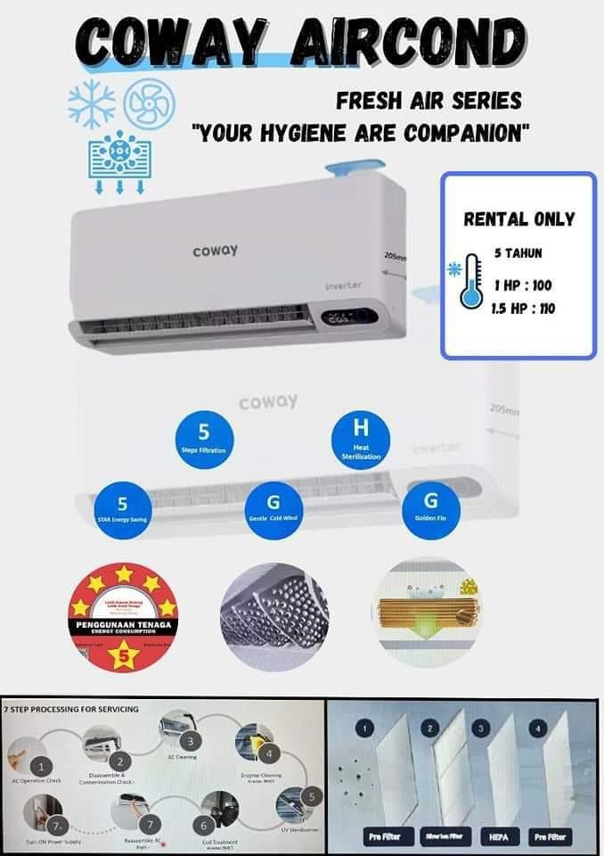 Coway Aircond 1hp 1.5hp, TV & Home Appliances, Air Conditioners