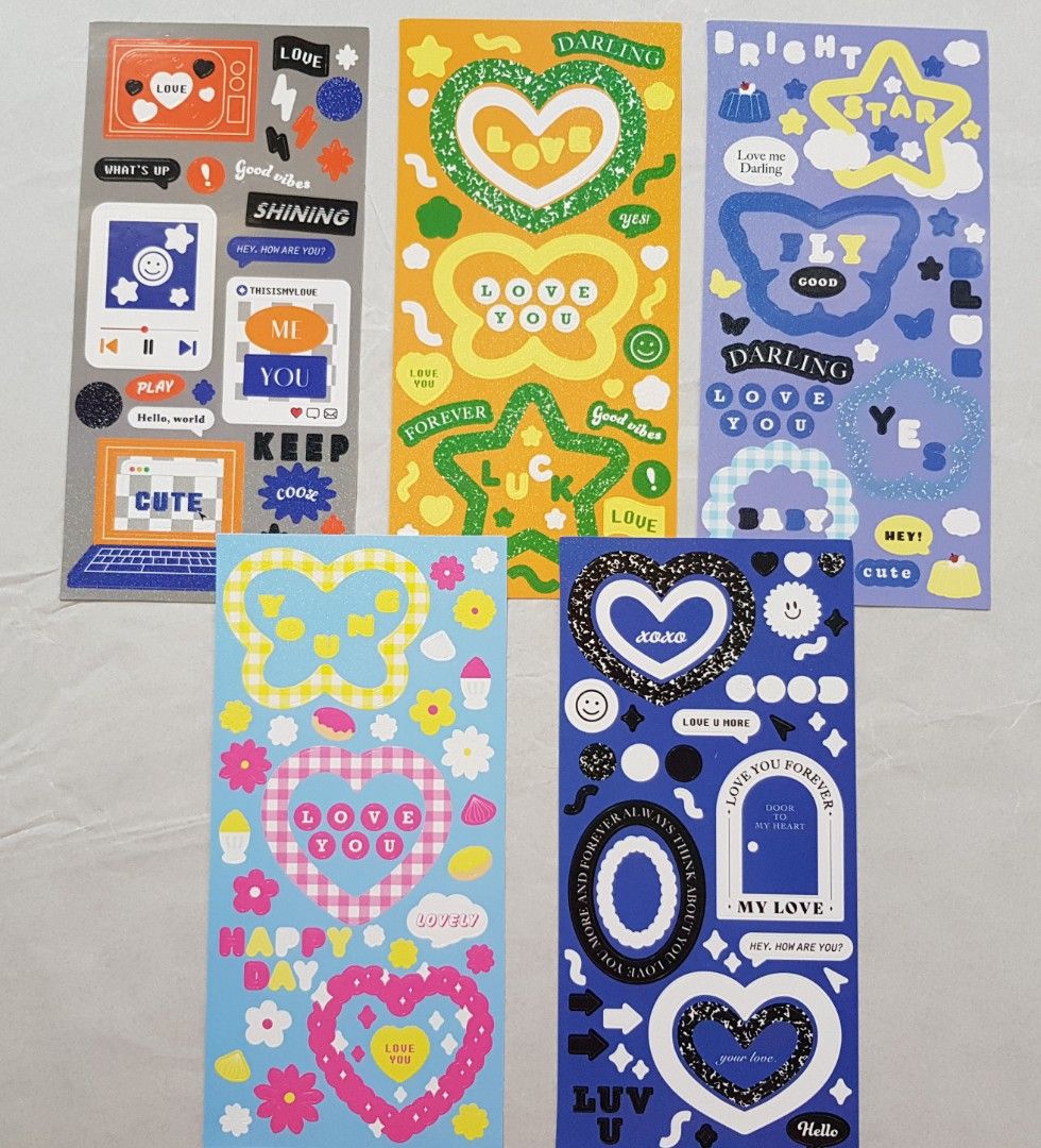 Daiso Korea Stickers - Php30 per piece (Category: Craft Supplies & Tools) located in Pasig City. Submitted by closetfullofjoy (Listing ID 1210791352, Image 1). Description: Original Daiso Korea stickers Sold per piece Php30 each Discounted: 5pcs for Php120 Price is fixed. Shipping fee not yet included. MOP is Gcash or BPI only. Shopee checkout available + 10% on price..