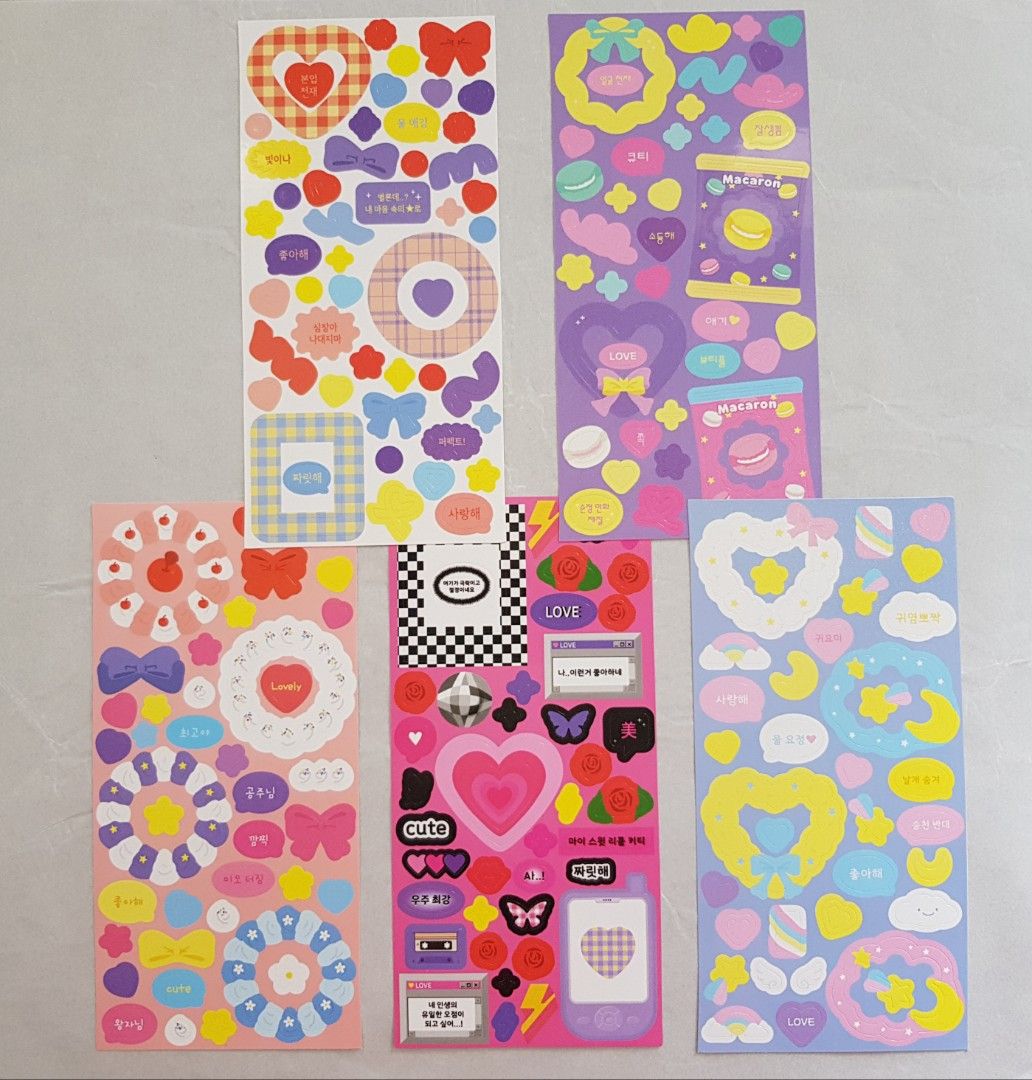 Daiso Korea Stickers Php30 Per Piece (Category: Craft Supplies & Tools) located in Pasig City. Submitted by closetfullofjoy (Listing ID 1210789768, Image 1). Description: Original Daiso Korea stickers Sold per piece Php30 each Discounted: 5pcs for Php120 Price is fixed. Shipping fee not yet included. MOP is Gcash or BPI only. Shopee checkout available + 10% on price..