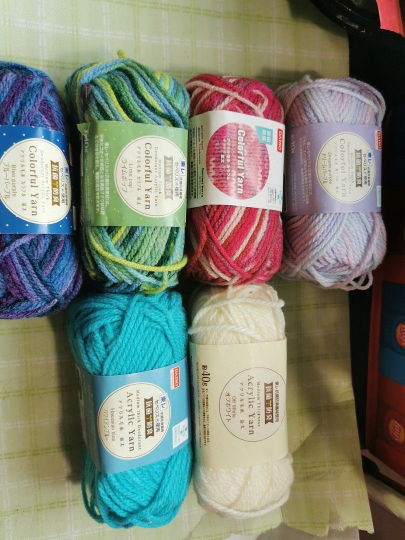 Daiso yarn, Hobbies & Toys, Stationery & Craft, Craft Supplies & Tools