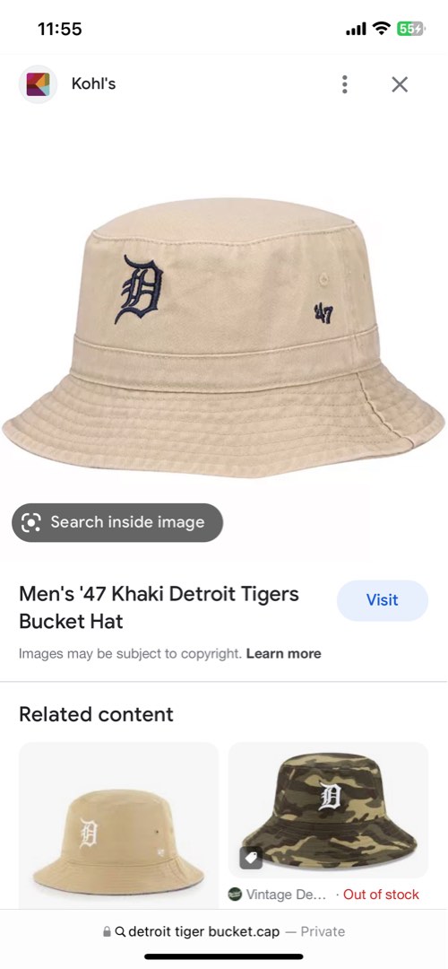 Men's '47 Khaki Detroit Tigers Bucket Hat