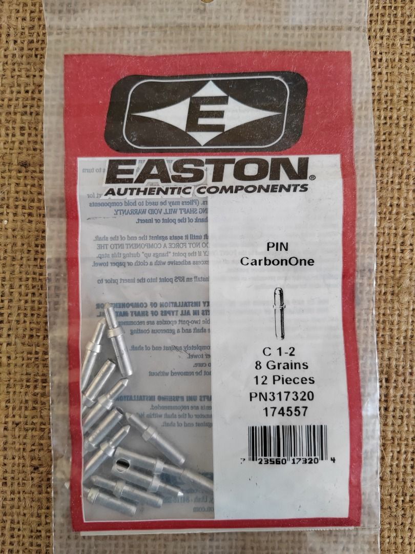 EASTON CARBON ONE PIN INSERT & PIN NOCK 1 Dozen, Sports Equipment