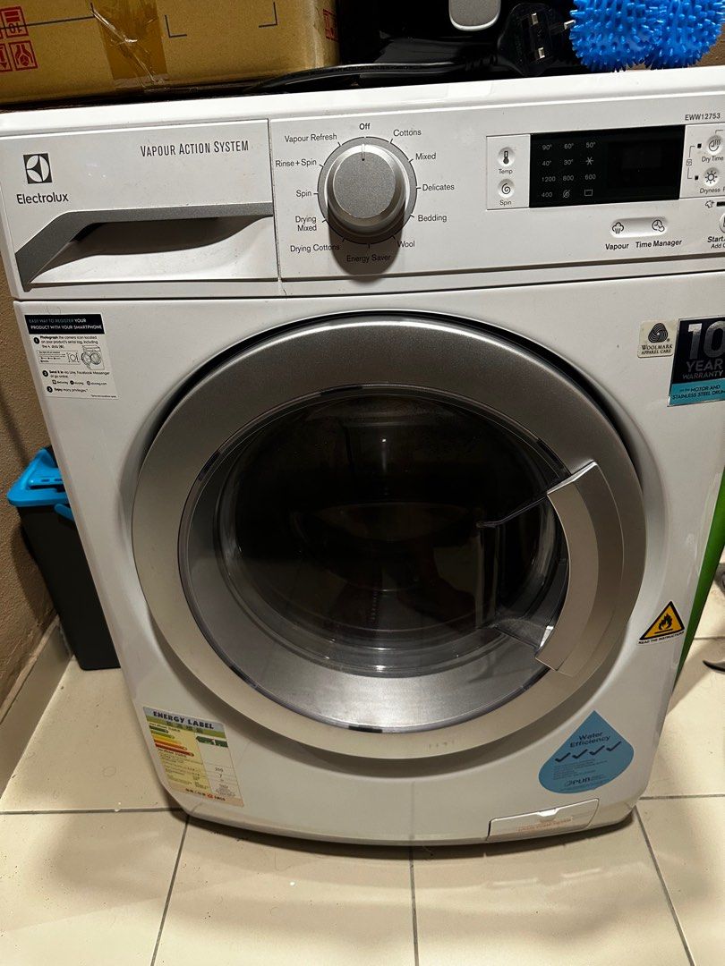 Electrolux Washer Dryer Front Load Washing Machine 7kg, TV & Home