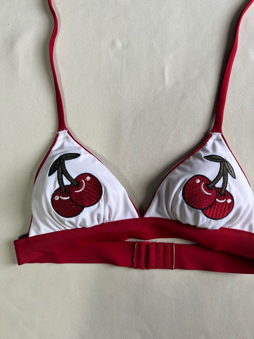 Y2k Embroidered Cherry Bra, Women's Fashion, Tops, Others Tops on Carousell