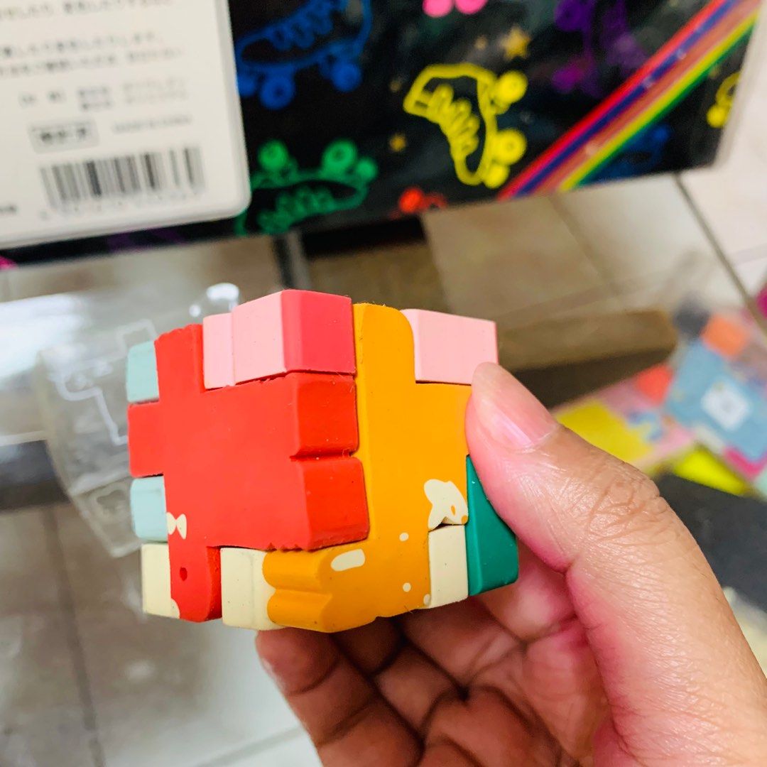 Eraser cube puzzle seed non toxic, Hobbies & Toys, Stationary & Craft