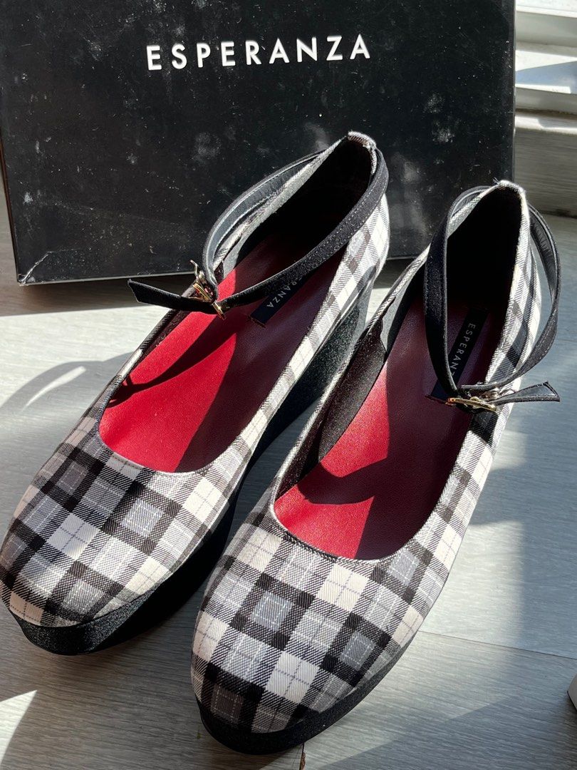 esperanza plaid platform shoes