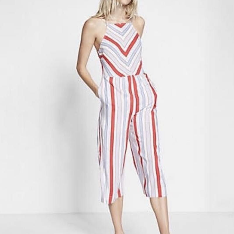 Express 2025 jumpsuit striped