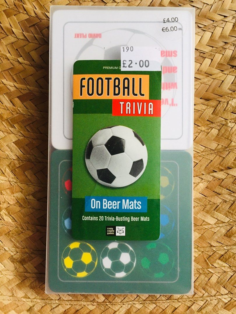 Football Trivia Cards on Beer Mats, Hobbies & Toys, Toys & Games on