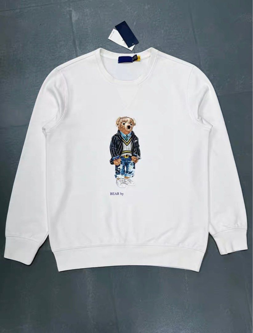 Ralph lauren bear best sale sweater white