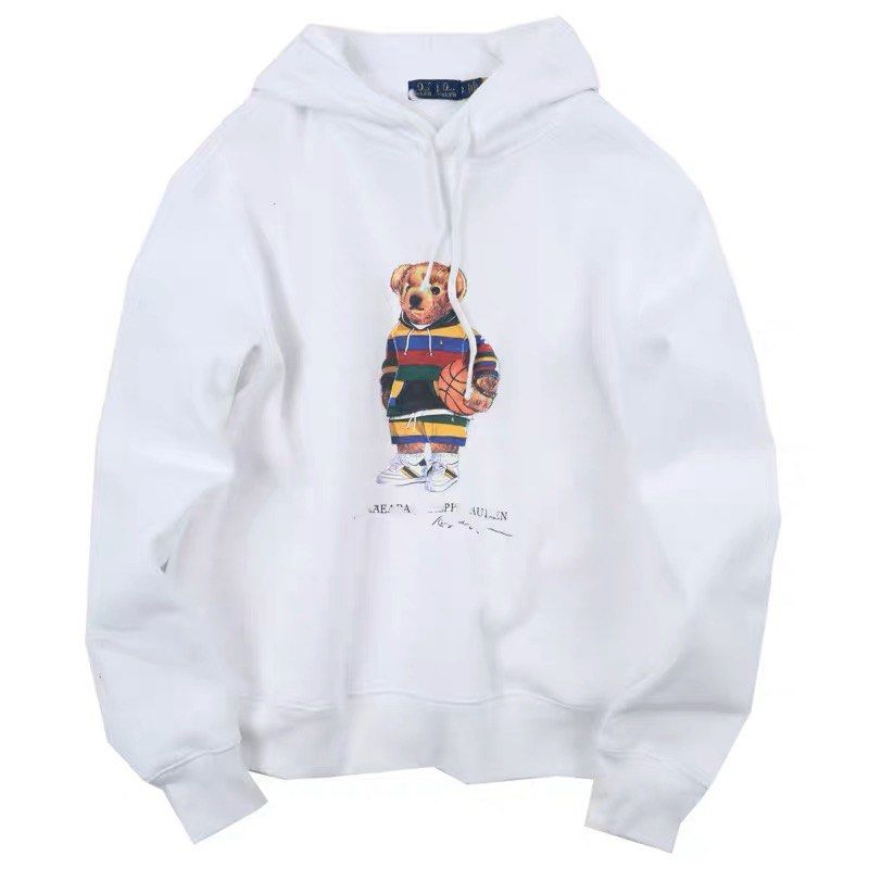 Ralph lauren bear hoodie white sales
