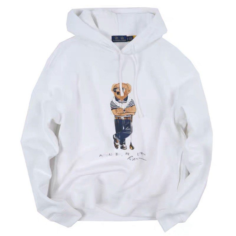Ralph lauren sales bear hoodie white