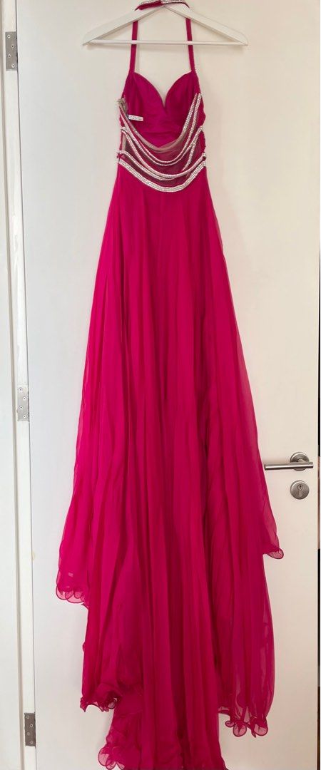 Fuschia discount evening gown