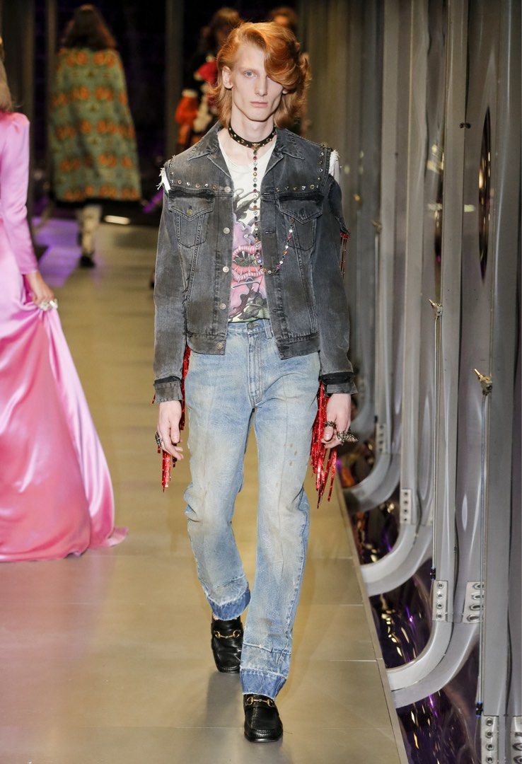 GUCCI FW17 RUNWAY PUNK STAINED JEANS