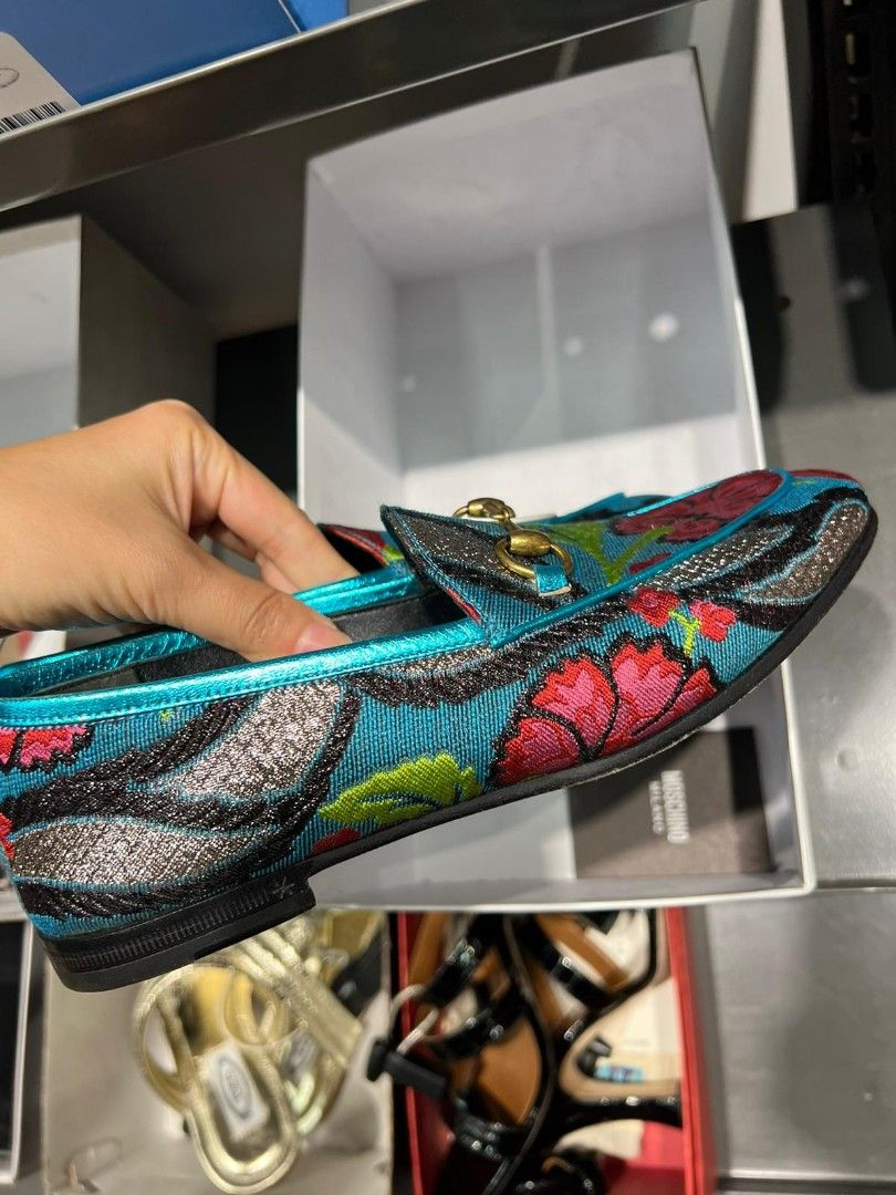 Gucci floral print loafers hotsell