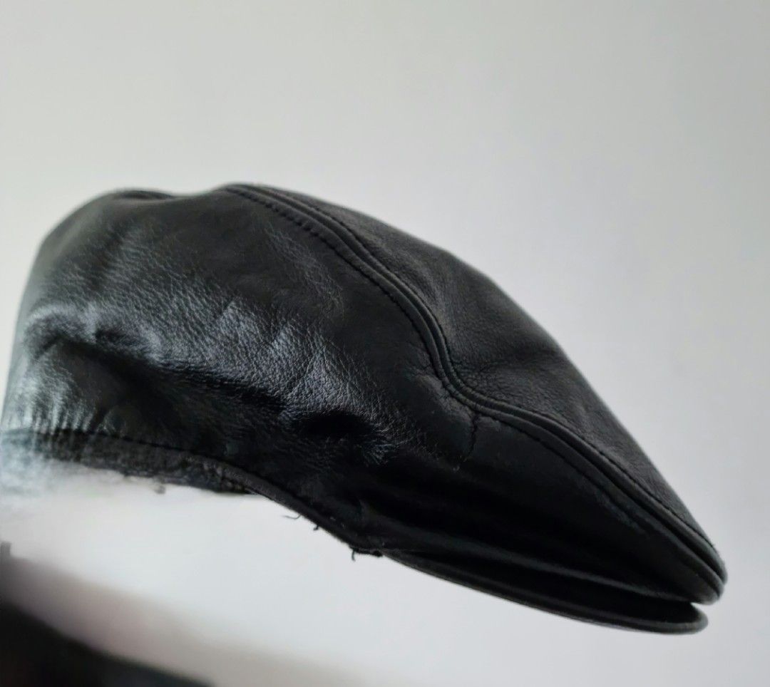 Harley Leather Beret, Men's Fashion, Watches & Accessories, Caps & Hats