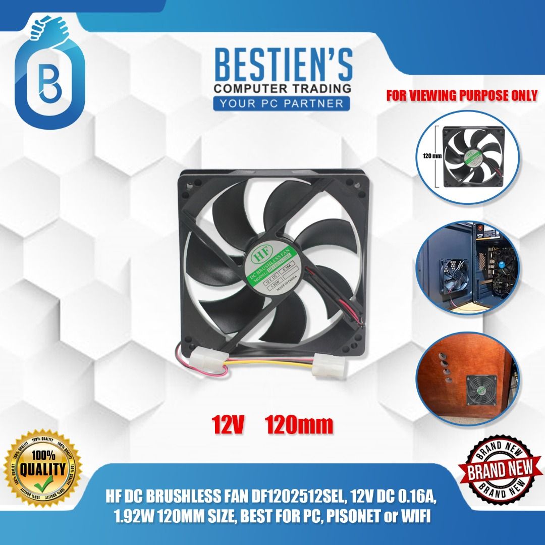 HF DC BRUSHLESS FAN DF1202512SEL, 12V DC 0.16A , 1.92W 120MM SIZE, BEST ...