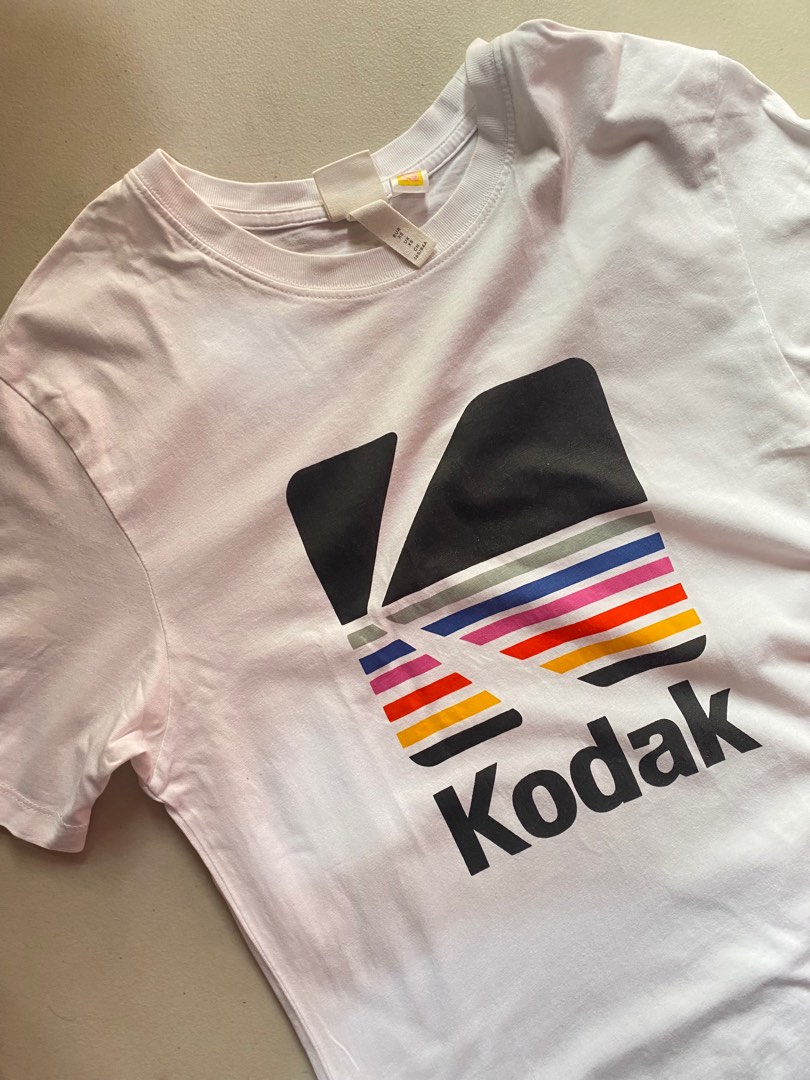 H M Kodak White T Shirt Women s Fashion Tops Shirts on Carousell