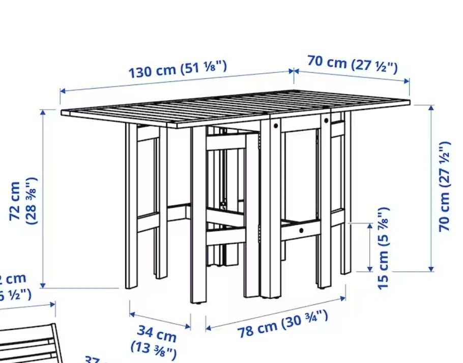 Ikea Applaro Dropleaf Folding Wood Table Brown, Furniture & Home