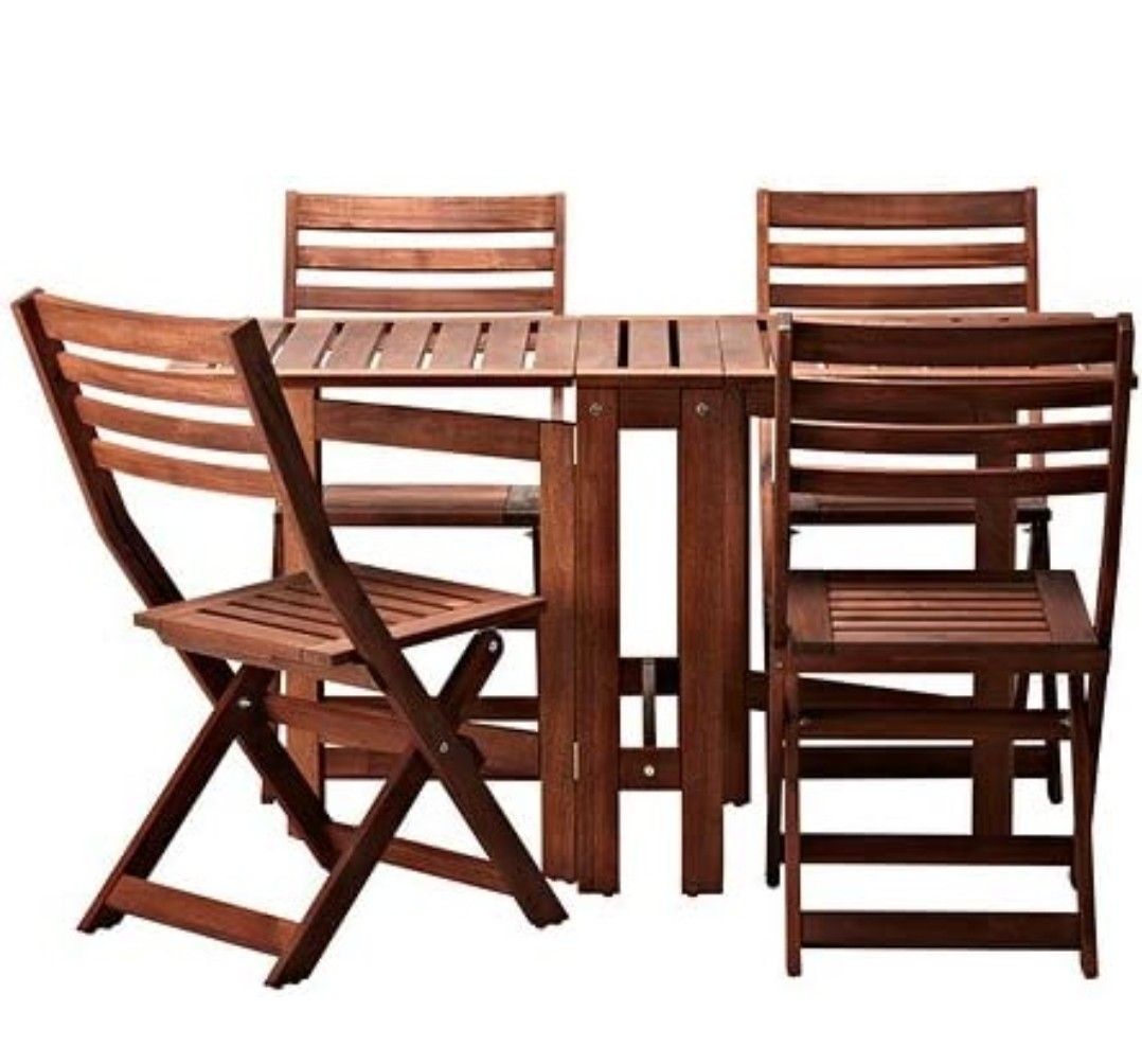 Ikea Applaro Dropleaf Folding Wood Table Brown, Furniture & Home