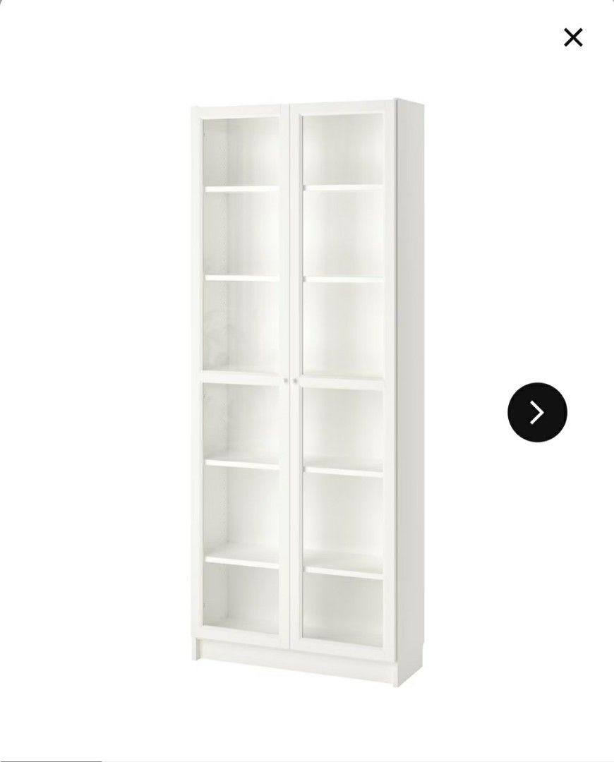 IKEA Billy Wooden Shelf / Cupboard with Oxberg Glass Door