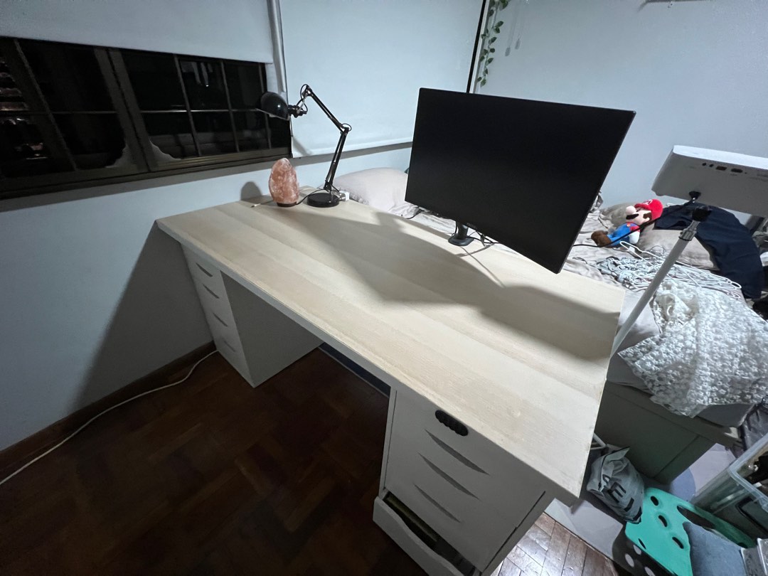 Ikea Study Table 150x75 (with normal legs), Furniture & Home Living