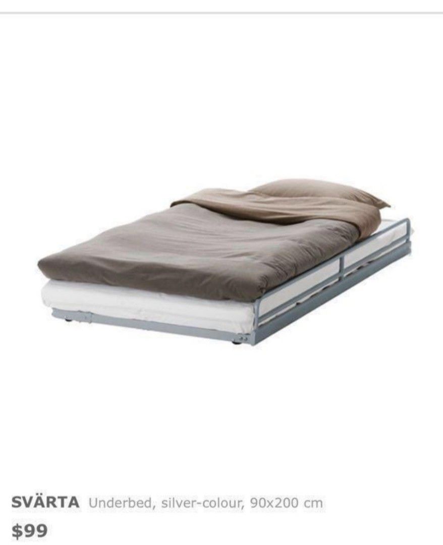 IKEA SVARSTA Single bed frame with pullout underbed frame, Furniture & Home Living, Furniture
