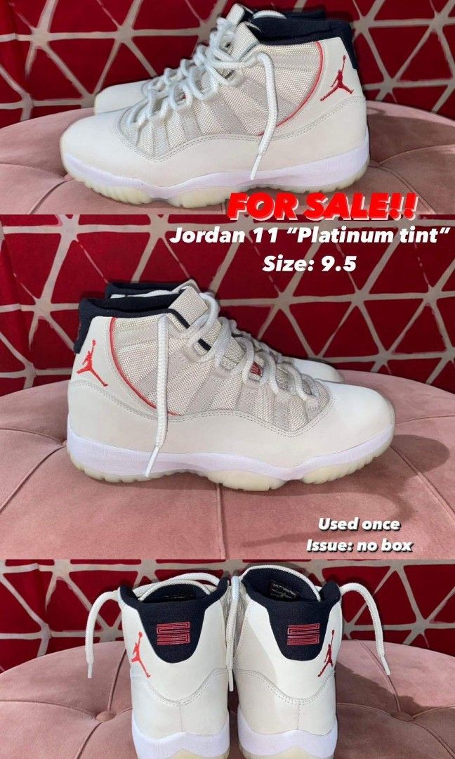 Jordan 11 platinum tint 9.5 top