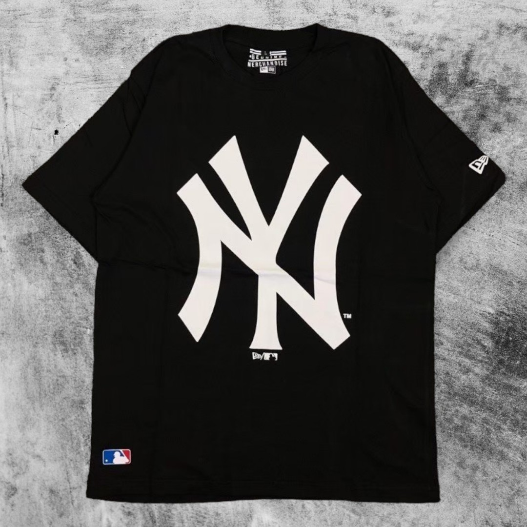 pakaian atasan kaos MLB-Korean Tshirt NY Big Logo In White sz XS