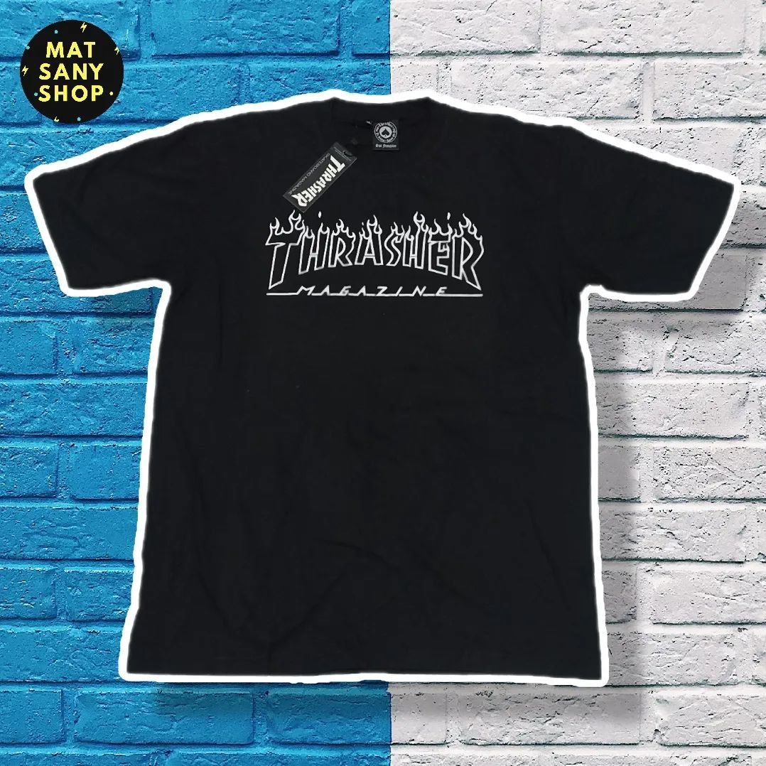 Kaos T shirt T shirt Tee TS Thrasher Traser Thraser Trasher Skate Skateboard Fesyen Pria Pakaian Atasan di Carousell