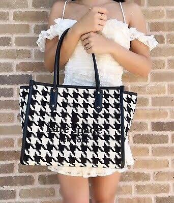 Kate Spade Black and White Houndstooth Purse  White houndstooth, Kate spade  black, Houndstooth