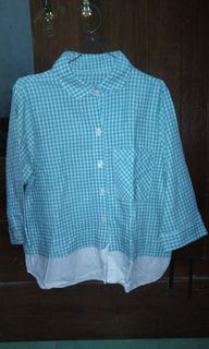 Kemeja Crop kotak tosca