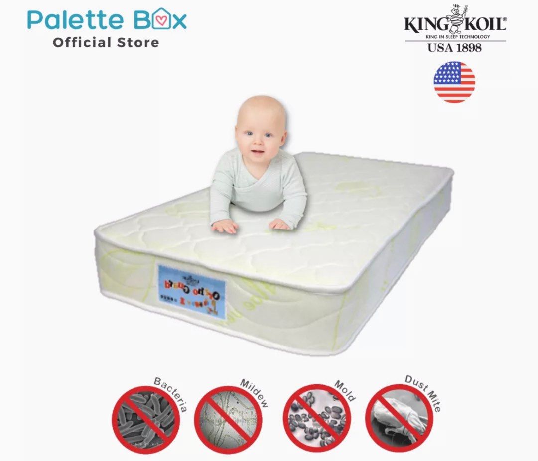 King Koil Baby OrthoGuard 1 Spring Mattress 130x70cm Aloe Vera comes with mattress protector cover Furniture Home Living Furniture Bed Frames Mattresses on Carousell